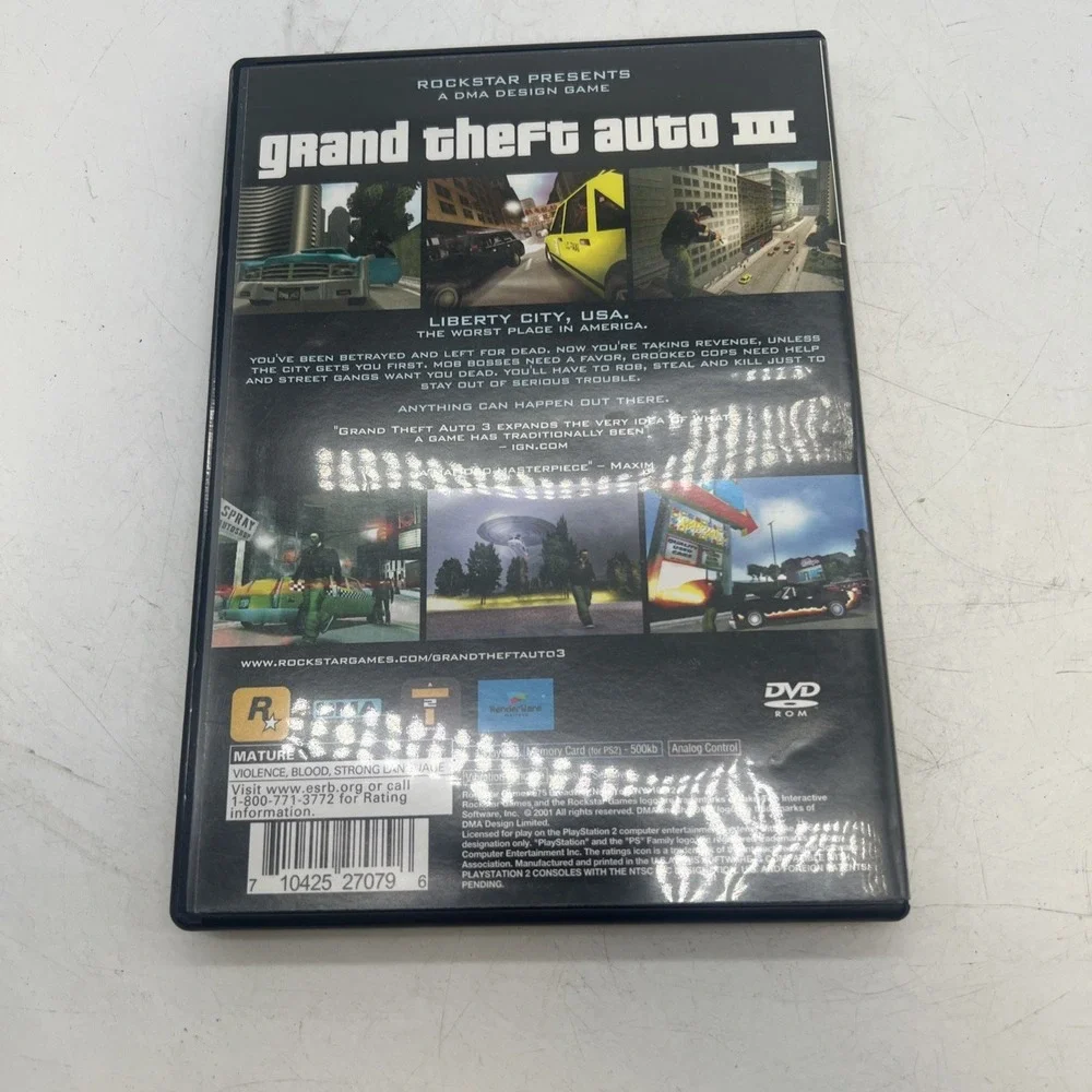 Grand Theft Auto III (GTA 3) PlayStation 2 PS2 Complete‎ w/ Map